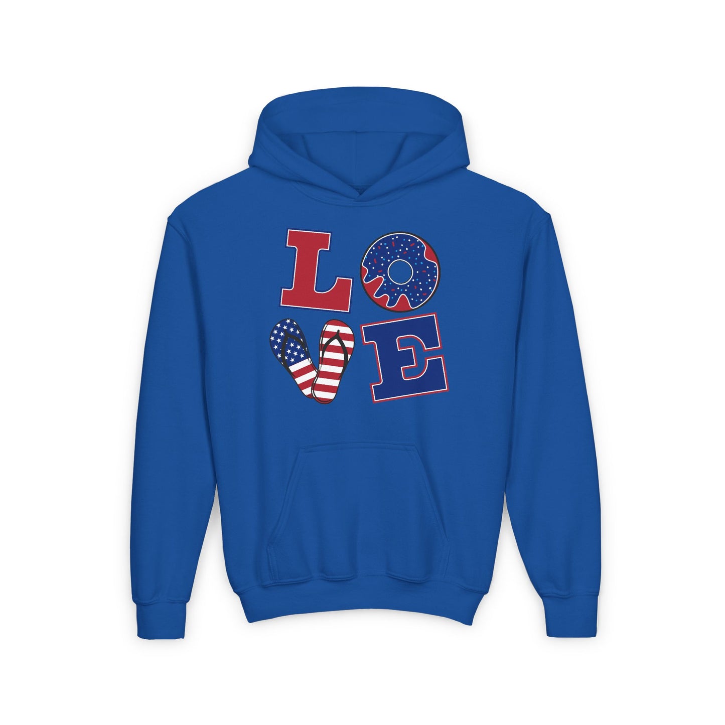 Youth Love Graphic Hoodie - American Flag Design