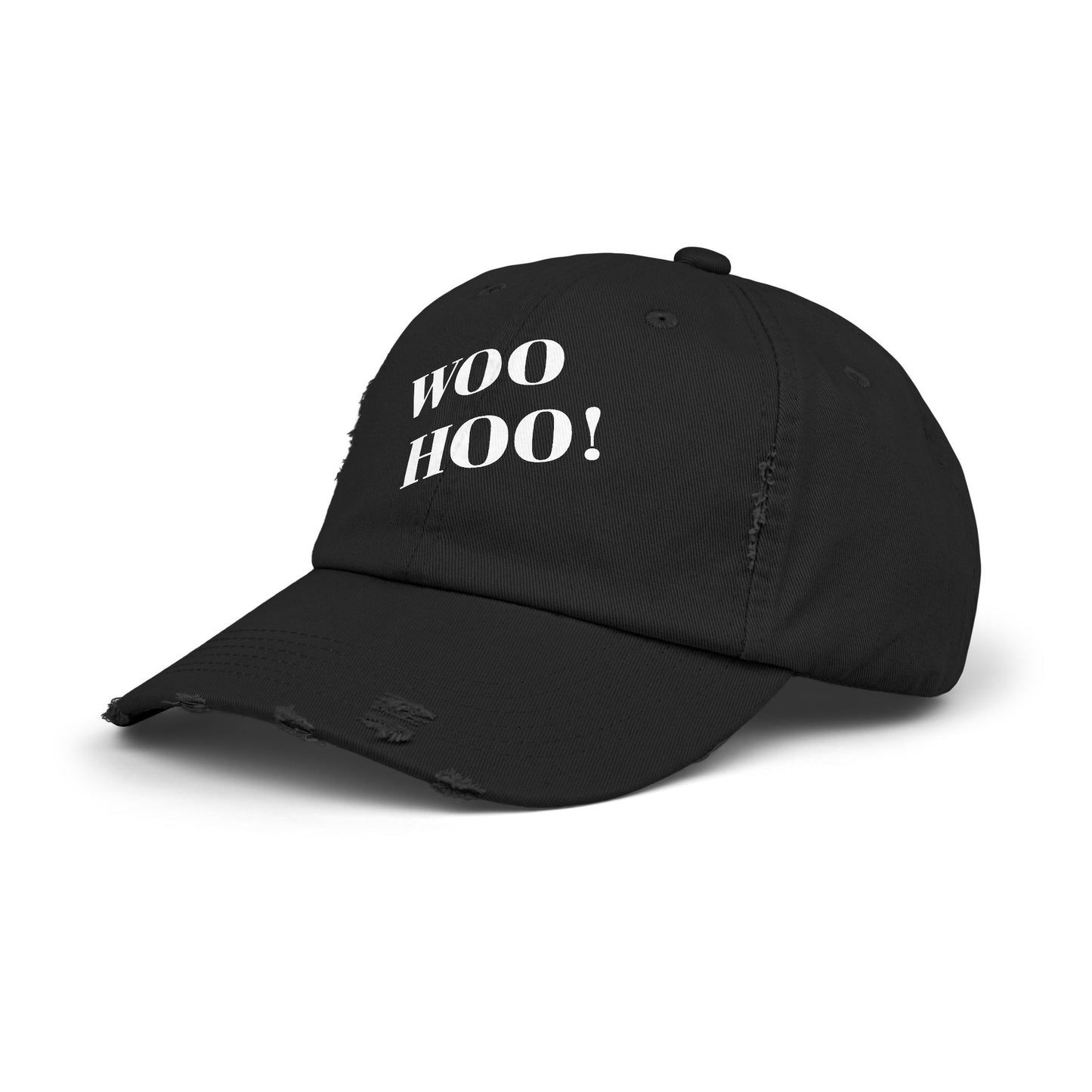 Woo Hoo! Unisex Distressed Cap - Perfect for Celebrations & Everyday Fun