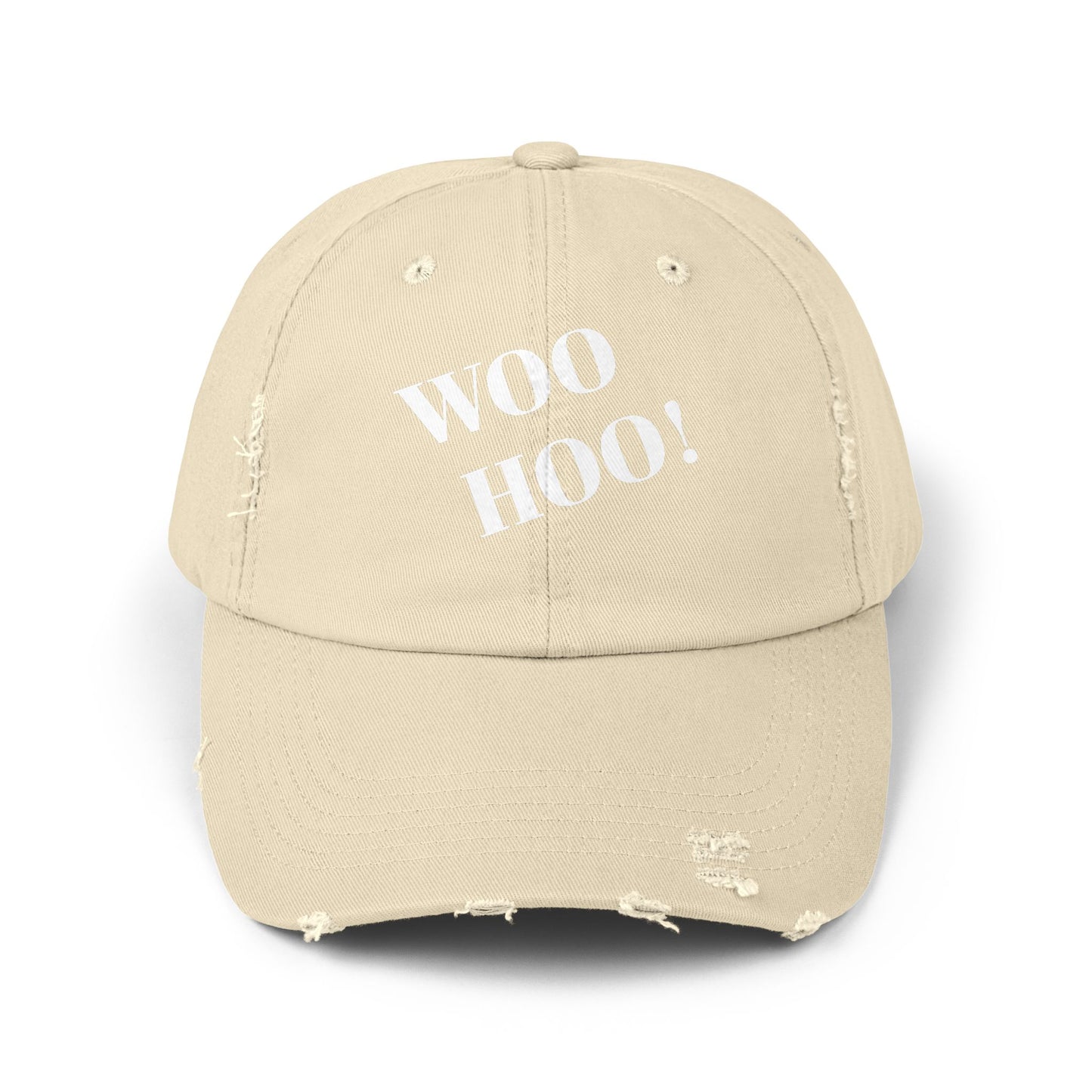 Woo Hoo! Unisex Distressed Cap - Perfect for Celebrations & Everyday Fun