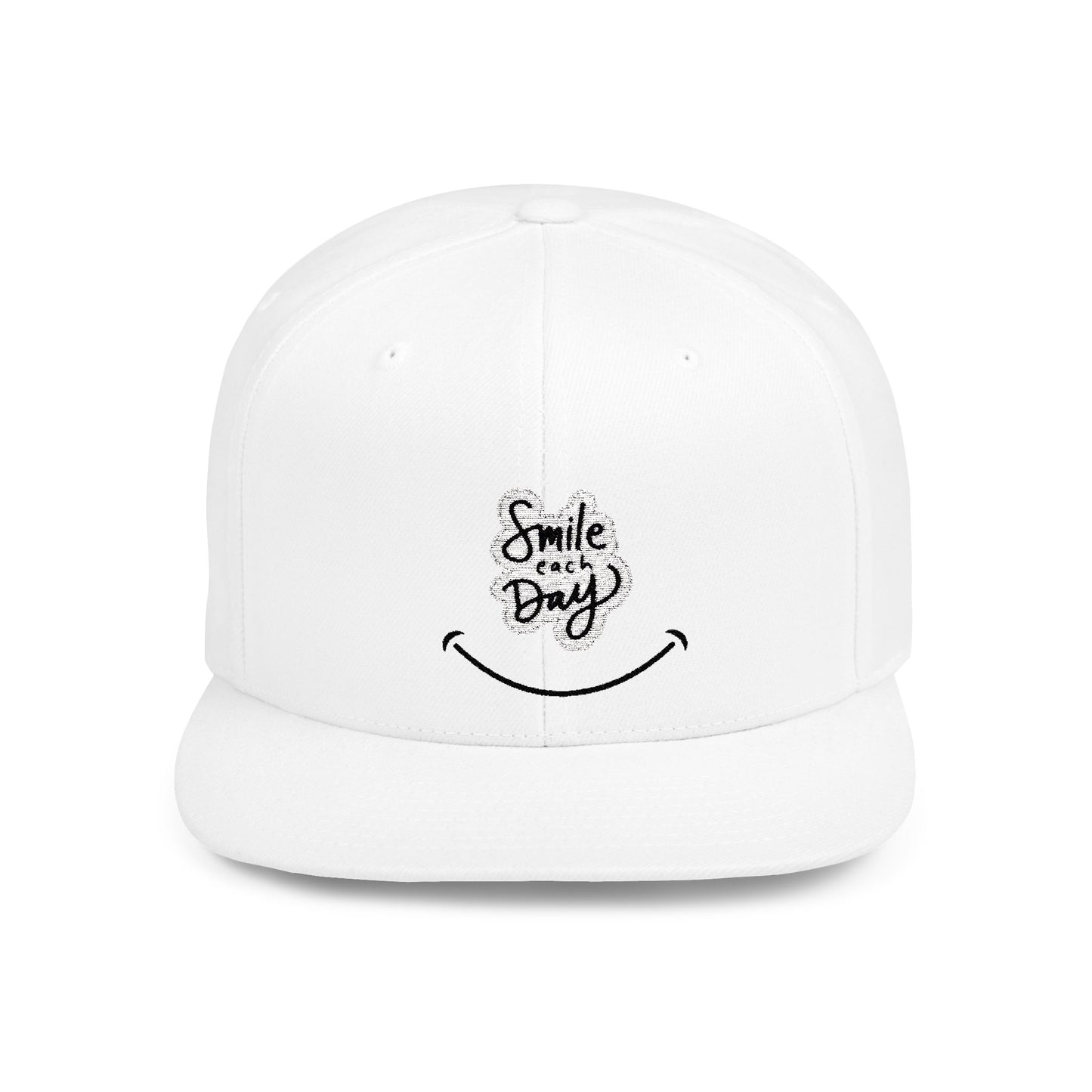 Smile Each Day Flat Bill Snapback Hat - Comfortable and Stylish Cap for Everyday Wear