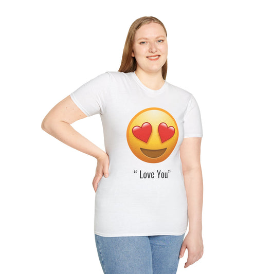 Love You Emoji Unisex Softstyle T-Shirt - Perfect Gift for Couples & Friends