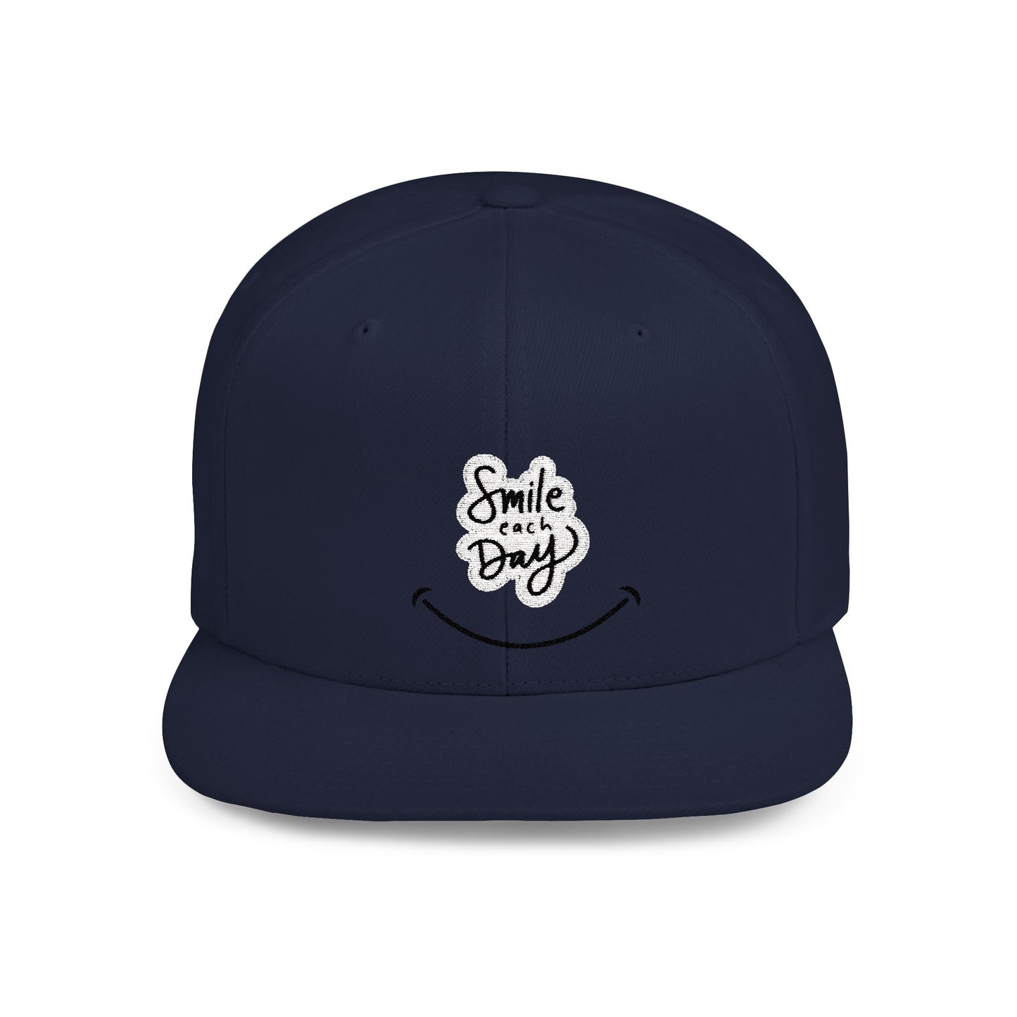 Smile Each Day Flat Bill Snapback Hat - Comfortable and Stylish Cap for Everyday Wear