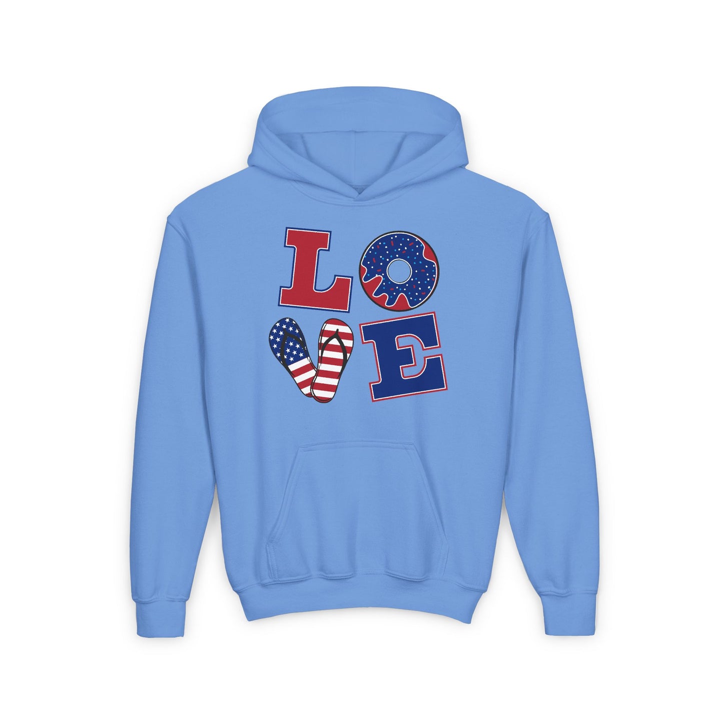 Youth Love Graphic Hoodie - American Flag Design