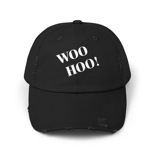 Woo Hoo! Unisex Distressed Cap - Perfect for Celebrations & Everyday Fun