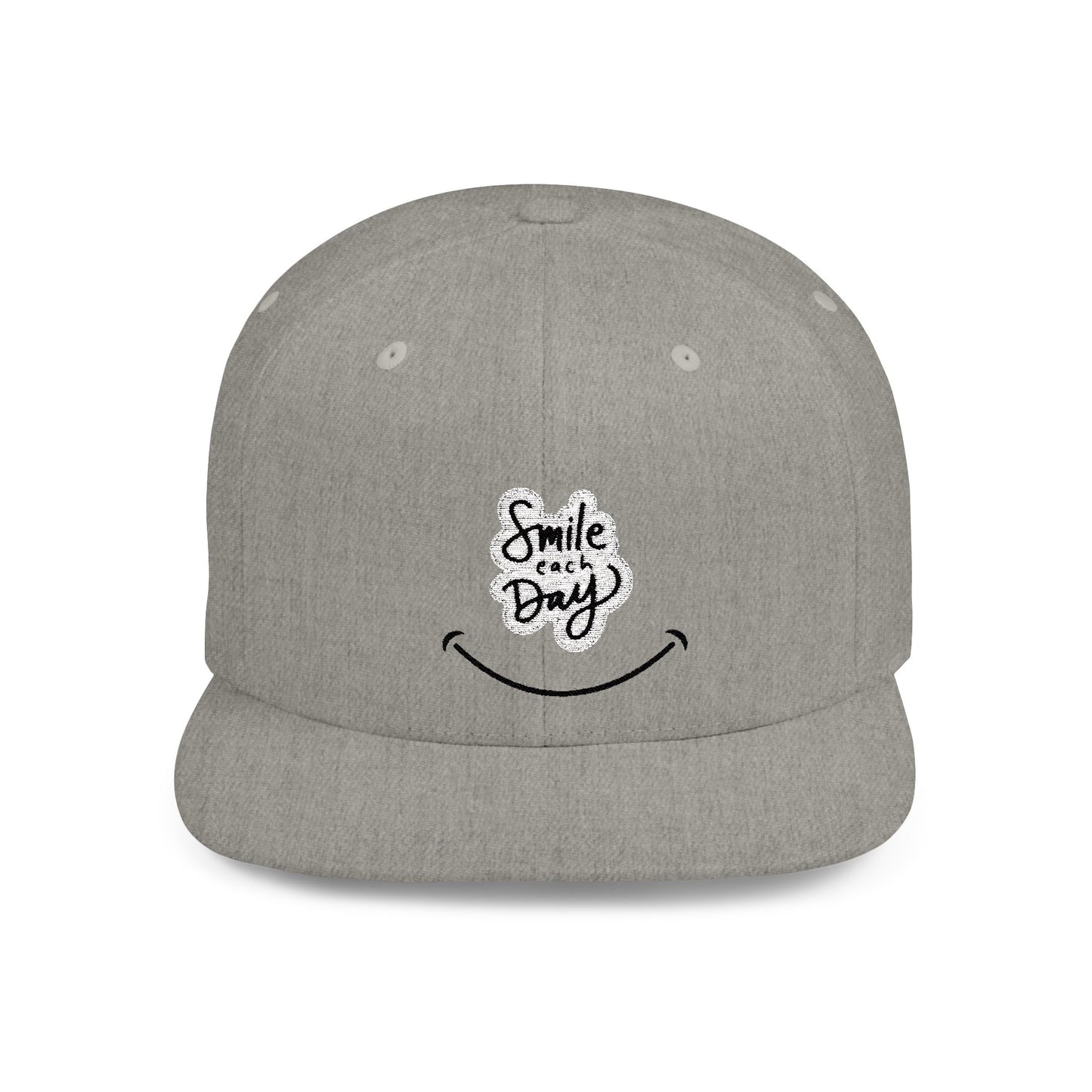 Smile Each Day Flat Bill Snapback Hat - Comfortable and Stylish Cap for Everyday Wear