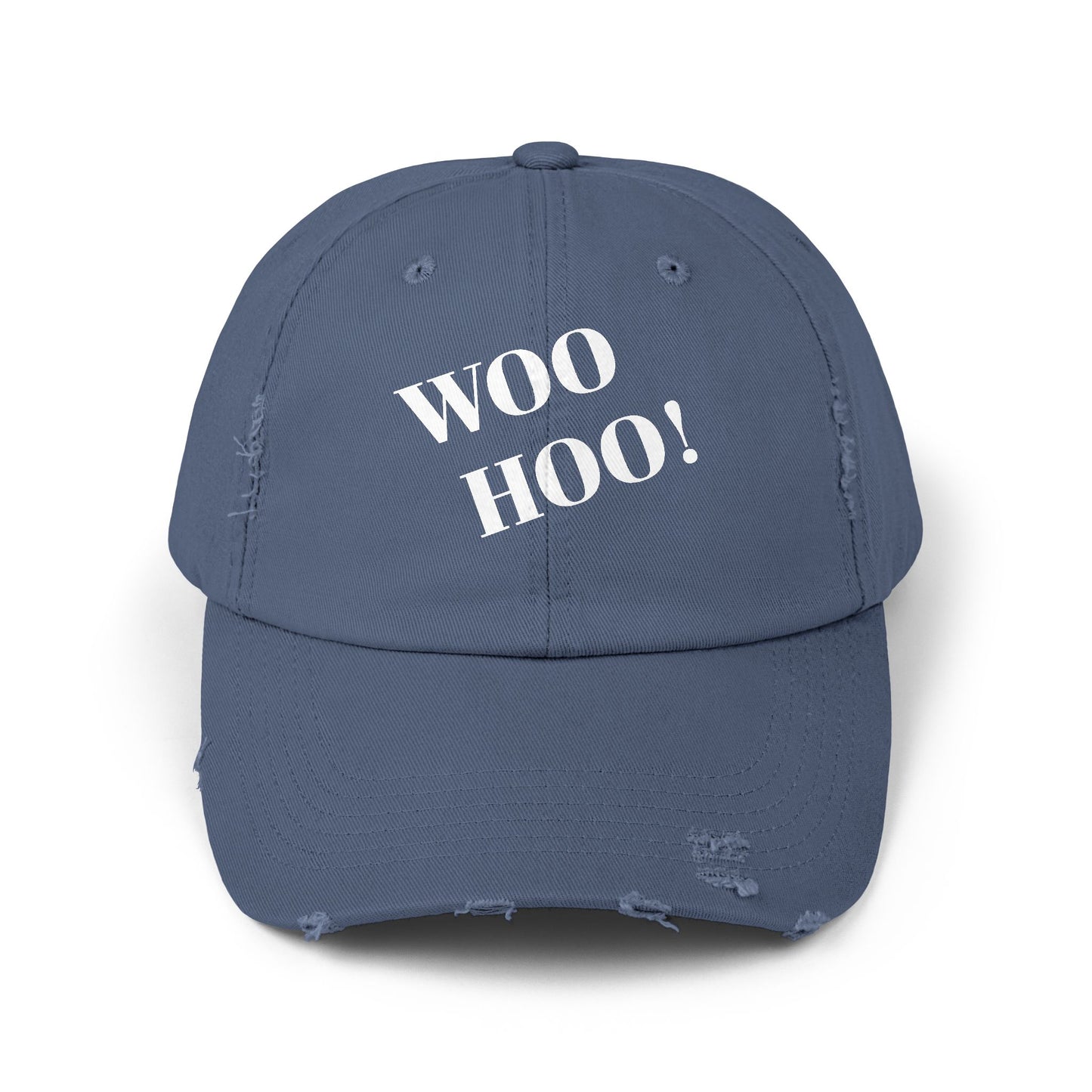 Woo Hoo! Unisex Distressed Cap - Perfect for Celebrations & Everyday Fun